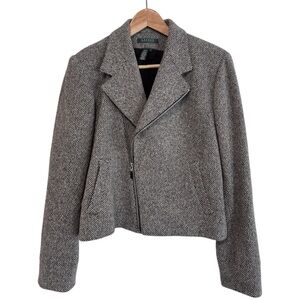 Lauren Ralph Lauren Women’s Medium Moto Wool Cashmere Zip Tweed Jacket